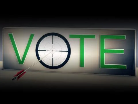 Vote target shows choosing to elect option Ilustración de archivo