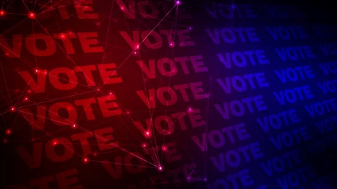 Vote text and connected lines create political election background wallpaper Video stock 268988072