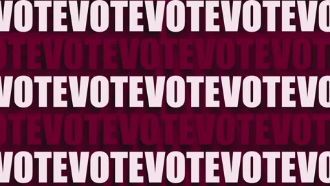 Vote text on background, red and white stripes color, elections in USA, loop ani Video stock 136415936