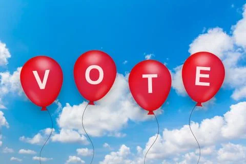 Vote text on balloon Stock Photos