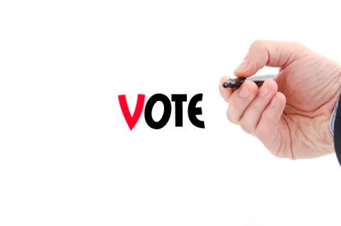 Vote text concept Stock Photos