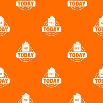 Vote today pattern vector orange Stock Illustration