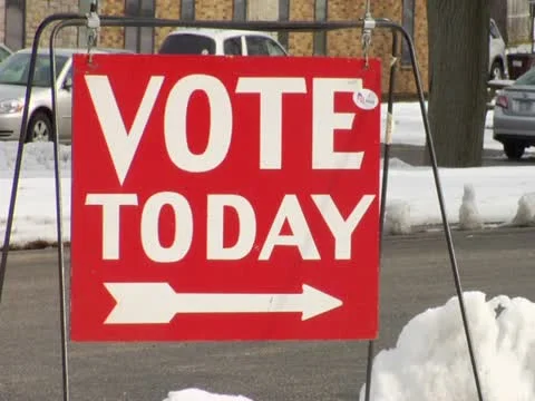 'Vote Today' sign Stock Footage 12132577