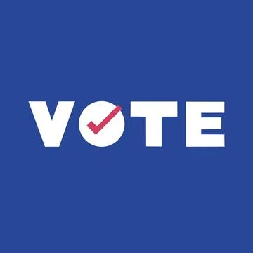 Vote Typography with Check Mark Icon Stock Illustration