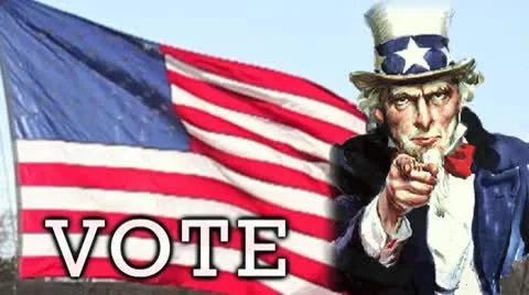 VOTE UNCLE SAM USA Stock Footage 10789618