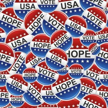 Vote usa badge pins pattern Stock Illustration