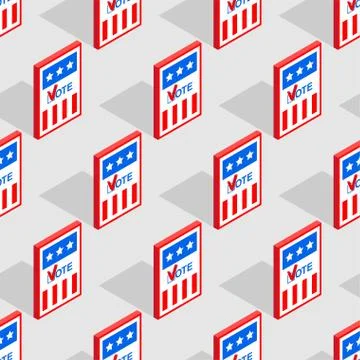 Vote USA election day pattern seamless. vector background Stock Illustration