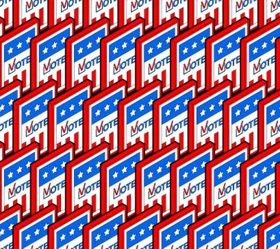 Vote USA election day pattern seamless. vector background Stock Illustration
