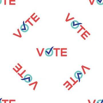 Vote vector icon election seamless pattern. Vote check logo campaign symbol Stock Illustration
