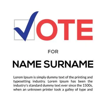 Vote vector icon election sign. Vote check logo campaign symbol design Stock Illustration
