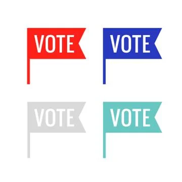 Vote vector sticker flag icon. Government presidential sign symbol Stock Illustration