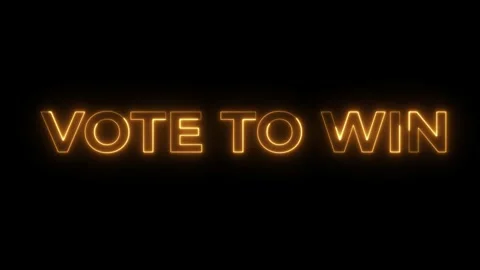 Vote To Win Neon Sign Video stock 287409194