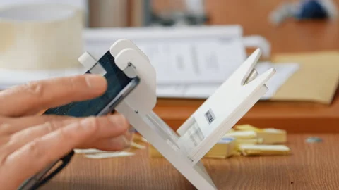 Voter identification process with SIMPV device at polling station Stock Footage 320962441