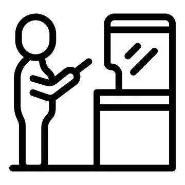 Voter inserting ballot into electronic voting machine Illustrazione stock