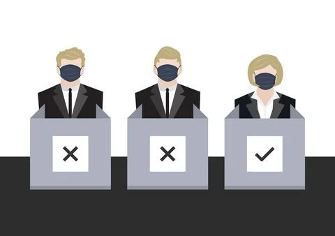 Voter at polling station vector ep25 Stock Illustration