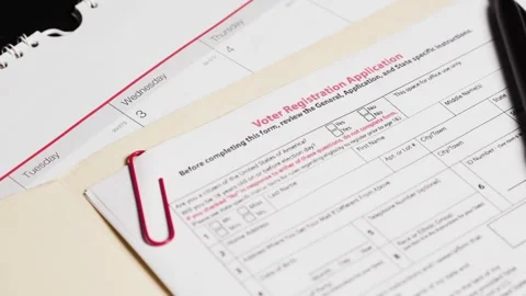 Voter registration application Stock Footage 260082757
