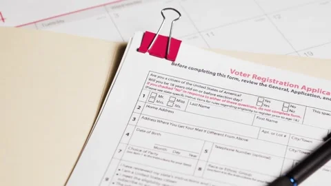 Voter registration application form Stock Footage 260082323