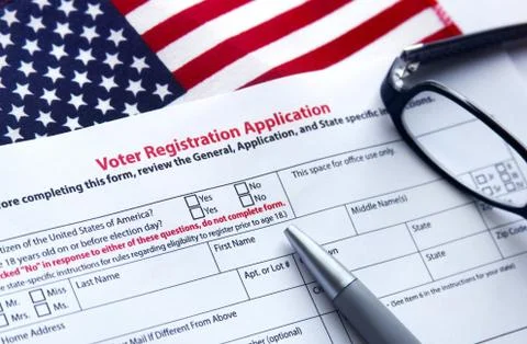 Voter Registration Application Stock Photos