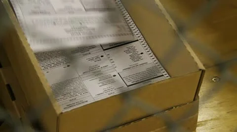 Votes being machine tallied 1 Video stock 12488593