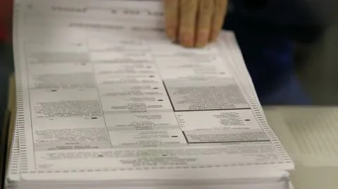 Votes being machine tallied 4 Stock Footage 12488852