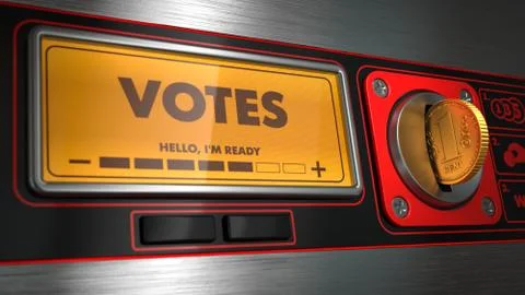 Votes on Display of Vending Machine. Illustrazione stock