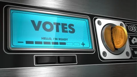 Votes in Display on Vending Machine. Illustrazione stock