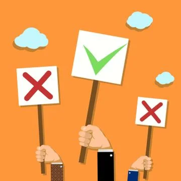 Voting and demonstrations. Stock Illustration