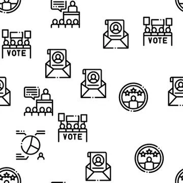 Voting And Election Seamless Pattern Vector Stock Illustration