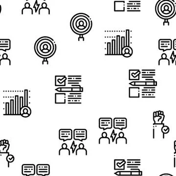 Voting And Election Seamless Pattern Vector Stock Illustration