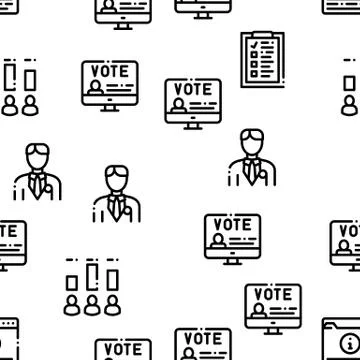 Voting And Election Seamless Pattern Vector Stock Illustration