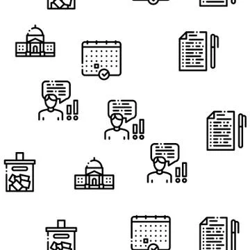 Voting And Election Seamless Pattern Vector Stock Illustration