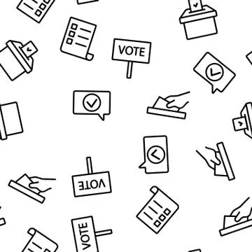 Voting And Elections Vector Seamless Pattern Stock Illustration
