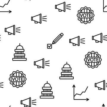 Voting And Elections Vector Seamless Pattern Stock Illustration