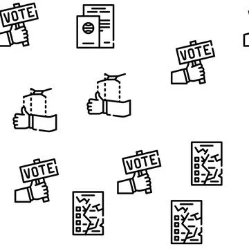 Voting And Elections Vector Seamless Pattern Stock Illustration