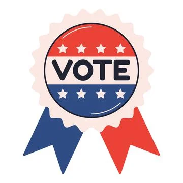 Voting Badge. Element of elections. Democracy vote concept. Element for print Stock Illustration