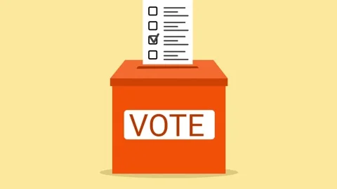 Voting Ballot Box Flat Animation Stock Footage 336475035
