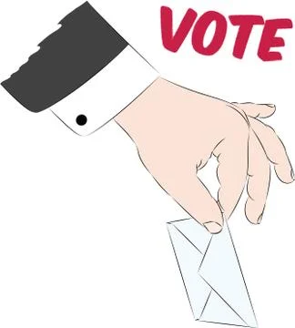 Voting at the Ballot Box Stock Illustration