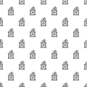Voting ballot box seamless pattern for election Stock Illustration