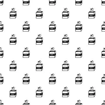 Voting ballot boxes seamless pattern promoting democracy 库存插图