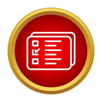 Voting ballot checklist icon red button choosing option Stock Illustration