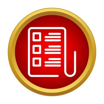 Voting ballot document icon for election survey choice Illustrazione stock