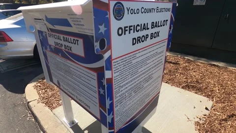 VOTING BALLOT DROP BOX OFFICIAL FOR 2020 PRESIDENTIAL ELECTION TRUMP BIDEN 4K Stock Footage 141773188