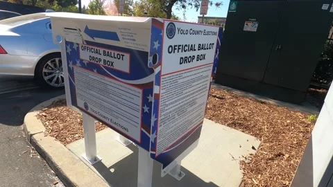VOTING BALLOT DROP BOX OFFICIAL FOR 2020 PRESIDENTIAL ELECTION TRUMP BIDEN 4K Stock Footage 141773255