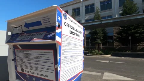 VOTING BALLOT DROP BOX OFFICIAL FOR 2020 PRESIDENTIAL ELECTION TRUMP BIDEN 4K Stock Footage 141773269