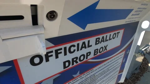 VOTING BALLOT DROP BOX OFFICIAL FOR 2020 PRESIDENTIAL ELECTION TRUMP BIDEN 4K Stock Footage 141773270