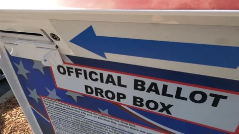 VOTING BALLOT DROP BOX OFFICIAL FOR 2020 PRESIDENTIAL ELECTION TRUMP BIDEN 4K Stock Footage 141773298
