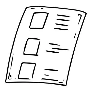 Voting ballot, form, list icon. Vector illustration of ballot paper. Blank, d Stock Illustration