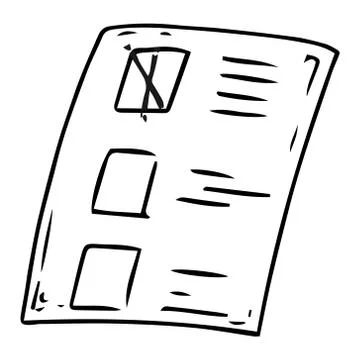 Voting ballot, form, list icon. Vector illustration of a ballot paper with a  Stock Illustration