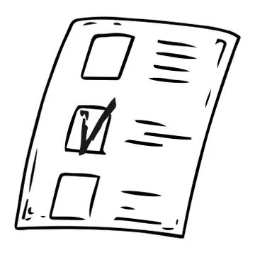 Voting ballot, form, list icon. Vector illustration of a ballot paper with a  Stock Illustration