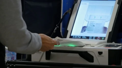 Voting Ballot Scanning Maching - Vote Stock Footage 97485636
